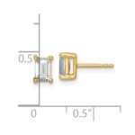 14k 1 1/2 carat Lab Grown Diamond VS/SI+ G+ Emerald Complete Four Prong Stud Earrings - Image 4