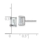 14k White Gold 2 carat Lab Grown Diamond VS/SI+ G+ Emerald Complete Four Prong Stud Earrings - Image 4