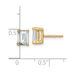 14k 2 carat Certified Lab Grown Diamond VS+ F+ Emerald Complete Four Prong Stud Earrings - Image 4