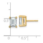 14k 3 carat Lab Grown Diamond VS/SI+ G+ Emerald Complete Four Prong Stud Earrings - Image 4