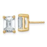 14k 5 carat Lab Grown Diamond VS/SI+ G+ Emerald Complete Four Prong Stud Earrings