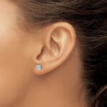 14k White Gold 1/2 carat Lab Grown Diamond VS/SI+ G+ Complete Oval Four Prong Stud Earrings - Image 3