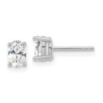 14k White Gold 5.35x3.65mm Oval Earrings Mounting
