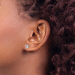 14k White Gold 5.35x3.65mm Oval Earrings Mounting - Image 2