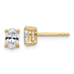 14k 3/4 carat Lab Grown Diamond VS+ F+ Complete Oval Four Prong Stud Earrings