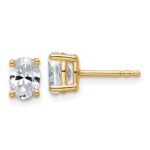 14k 1 carat Lab Grown Diamond VS/SI+ G+ Complete Oval Four Prong Stud Earrings
