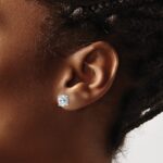 14k White Gold 1 1/2 carat Lab Grown Diamond VS/SI+ G+ Complete Oval Four Prong Stud Earrings - Image 3