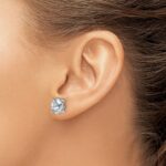 14k White Gold 3 carat Lab Grown Diamond VS+ F+ Complete Oval Four Prong Stud Earrings - Image 3