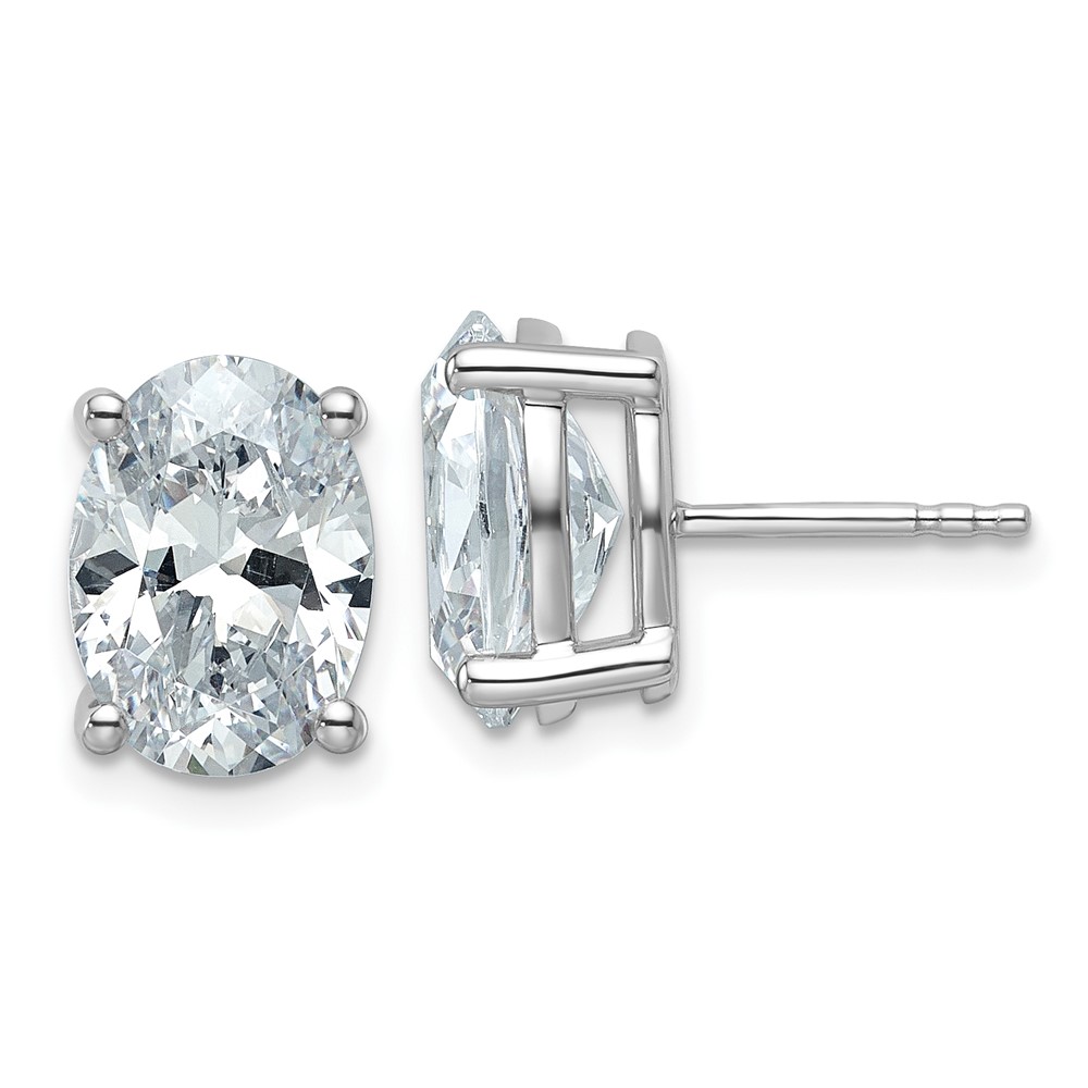 EM8799-500-WAA-1.jpg 14k White Gold 5 carat Lab Grown Diamond VS+ F+ Complete Oval Four Prong Stud Earrings - Image 1