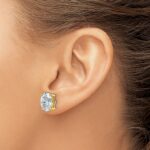 14k 5 carat Lab Grown Diamond VS/SI+ G+ Complete Oval Four Prong Stud Earrings - Image 3
