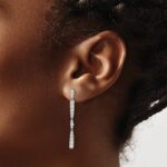 14k White Gold 1 carat Lab Grown Diamond VS/SI+ G+ Complete Dangle Post Earrings - Image 3