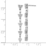 14k White Gold 1 carat Lab Grown Diamond VS/SI+ G+ Complete Marquise Dangle Cluster Post Earrings - Image 4