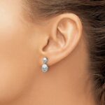 14k White Gold 1/4 carat Lab Grown Diamond VS/SI+ G+ Dangle Post Earrings - Image 3