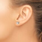 14k White Gold 1 carat Lab Grown Diamond VS/SI+ G+ Complete Stud Post Earrings - Image 3