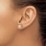 10k 1 1/2 carat Lab Grown Diamond VS/SI+ G+ Complete Round Fashion Halo Post Earrings - Image 2