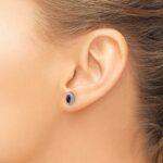 14k White Gold 1/5 carat Lab Grown Diamond VS/SI+ G+ and Garnet January Birthstone Post Earrings - Image 3