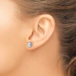 14k White Gold 1 1/5 carat Lab Grown Diamond VS/SI+ G+ Oval Halo Stud Earrings - Image 3