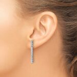 14k White Gold 1 carat Lab Grown Diamond VS/SI+ G+ Complete Dangle Post Earrings - Image 3