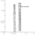 14k White Gold 1 carat Lab Grown Diamond VS/SI+ G+ Complete Dangle Post Earrings - Image 4