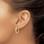 14k 1/3 carat Lab Grown Diamond VS/SI+ G+ Complete Fashion Hinged Hoop Earrings - Image 3