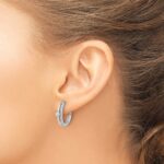 14k White Gold 3/8 carat Lab Grown Diamond VS/SI+ G+ Complete Fashion Hinged Hoop Earrings - Image 3