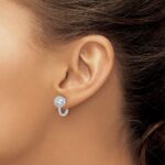 14k White Gold 7/8 carat Lab Grown Diamond VS/SI+ G+ Circle Hinged Hoop Earrings - Image 3