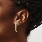 14k 1/8 carat Lab Grown Diamond VS/SI+ G+ Post Dangle Earrings - Image 3