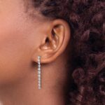 14k White Gold 3/4 carat Lab Grown Diamond VS/SI+ G+ Complete Dangle Post Earrings - Image 3
