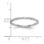 14k White Gold 1/2 carat Lab Grown Diamond VS/SI+ G+ Complete Size 4.5 Shared Prong Eternity Band - Image 3