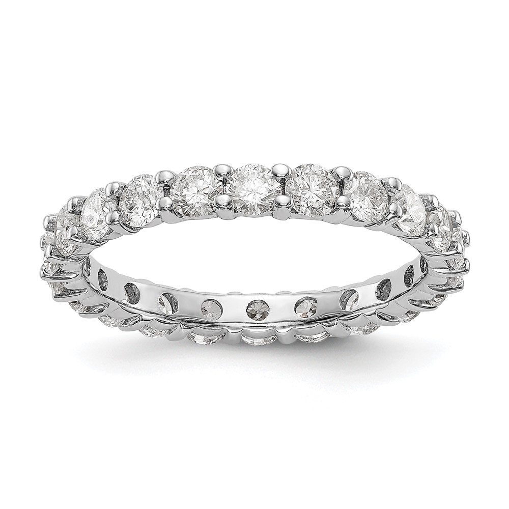 ET0001-200-7W4.jpg 14k White Gold 2 carat Lab Grown Diamond VS/SI+ G+ Complete Size 4.5 Shared Prong Eternity Band - Image 1