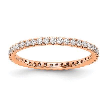 14k Rose Gold 1/2 carat Lab Grown Diamond VS/SI+ G+ Complete Size 4 Shared Prong Eternity Band