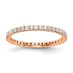 14k Rose Gold 1/2 carat Lab Grown Diamond VS/SI+ G+ Complete Size 8 Shared Prong Eternity Band