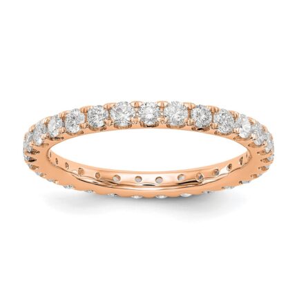 14k Rose Gold 1 carat Lab Grown Diamond VS/SI+ G+ Complete Size 4 Shared Prong Eternity Band