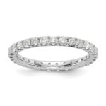 14k White Gold 1 carat Lab Grown Diamond VS/SI+ G+ Complete Size 6.5 Shared Prong Eternity Band