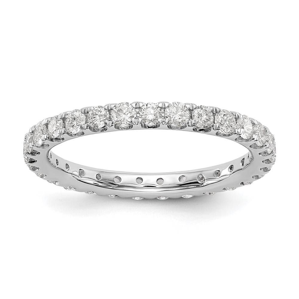 ET0005-100-7W4-7.jpg 14k White Gold 1 carat Lab Grown Diamond VS/SI+ G+ Complete Size 9 Shared Prong Eternity Band - Image 1
