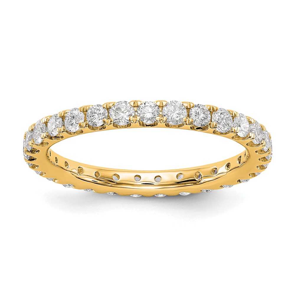 ET0005-100-7Y4-5.jpg 14k 1 carat Lab Grown Diamond VS/SI+ G+ Complete Size 9 Shared Prong Eternity Band - Image 1