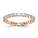 14k Rose Gold 1 1/2 carat Lab Grown Diamond VS/SI+ G+ Complete Size 6.5 Shared Prong Eternity Band