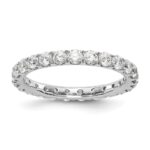 14k White Gold 1 1/2 carat Lab Grown Diamond VS/SI+ G+ Complete Size 4 Shared Prong Eternity Band