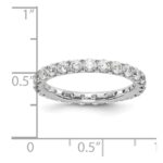 14k White Gold 1 1/2 carat Lab Grown Diamond VS/SI+ G+ Complete Size 5 Shared Prong Eternity Band - Image 3
