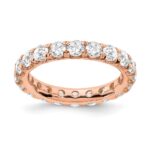 14k Rose Gold 3 carat Lab Grown Diamond VS/SI+ G+ Complete Size 7.5 Shared Prong Eternity Band