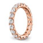 14k Rose Gold 3 carat Lab Grown Diamond VS/SI+ G+ Complete Size 7.5 Shared Prong Eternity Band - Image 5
