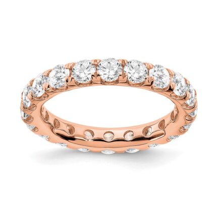 14k Rose Gold 3 carat Lab Grown Diamond VS/SI+ G+ Complete Size 9 Shared Prong Eternity Band