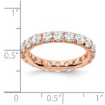14k Rose Gold 3 carat Lab Grown Diamond VS/SI+ G+ Complete Size 7.5 Shared Prong Eternity Band - Image 3