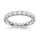 14k White Gold 3 carat Lab Grown Diamond VS/SI+ G+ Complete Size 8 Shared Prong Eternity Band