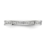 14k White Gold 1/2 carat Lab Grown Diamond VS/SI+ G+ Complete Channel Set Size 4 Eternity Band - Image 4