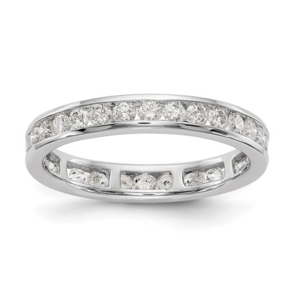14k White Gold 1 carat Lab Grown Diamond VS/SI+ G+ Complete Channel Set Size 4 Eternity Band