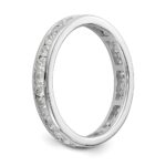 14k White Gold 1 carat Lab Grown Diamond VS/SI+ G+ Complete Channel Set Size 6 Eternity Band - Image 5