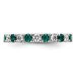 14k White Gold 7/8 carat Lab Grown Diamond VS/SI+ G+ and Lab Created Alexandrite Size 8.5 Eternity Band - Image 3