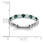 14k White Gold 7/8 carat Lab Grown Diamond VS/SI+ G+ and Lab Created Alexandrite Size 8.5 Eternity Band - Image 6