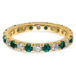 14k 3/4 carat Lab Grown Diamond VS/SI+ G+ and Lab Created Alexandrite Size 4 Eternity Band - Image 4